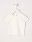 Teeny Weeny Short Sleeve Play Time Ribbed Tee, White product photo
