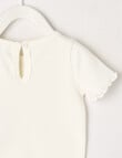 Teeny Weeny Short Sleeve Play Time Ribbed Tee, White product photo View 02 S
