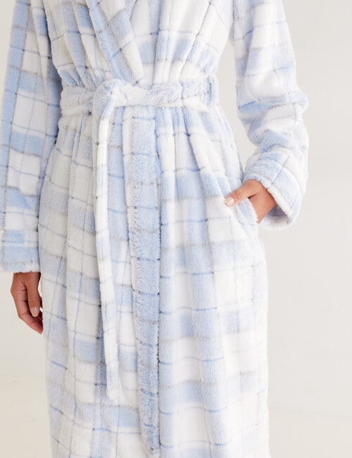 Zest Sleep Check Robe, 8-22, Light Blue product photo View 04 L