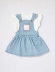 Teeny Weeny Denim Pinny & Tee Set, 2-Piece, Blue product photo