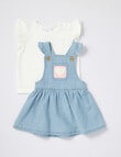 Teeny Weeny Denim Pinny & Tee Set, 2-Piece, Blue product photo View 02 S
