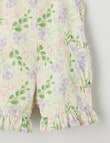 Teeny Weeny Violet Flower Woven Short All in One, Green product photo View 03 S