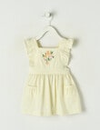 Teeny Weeny Linen Blend Flower Pinny, Natural product photo