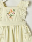 Teeny Weeny Linen Blend Flower Pinny, Natural product photo View 03 S