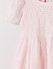 Teeny Weeny Embroidered Anglaise Woven Dress, Petal Pink product photo View 02 S