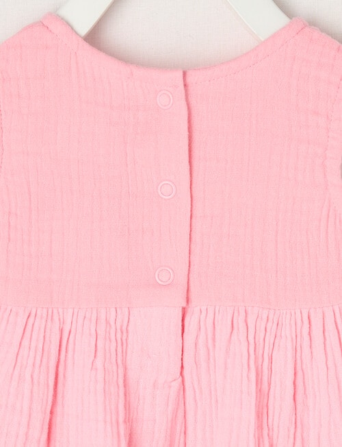 Teeny Weeny Cheese Cloth Tiered Dress, Pink product photo View 02 L