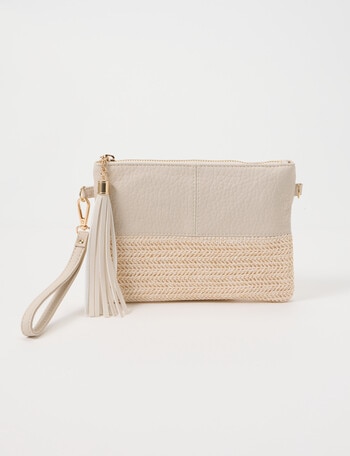 Boston + Bailey Tassel Pouch Crossbody Bag, Bone product photo