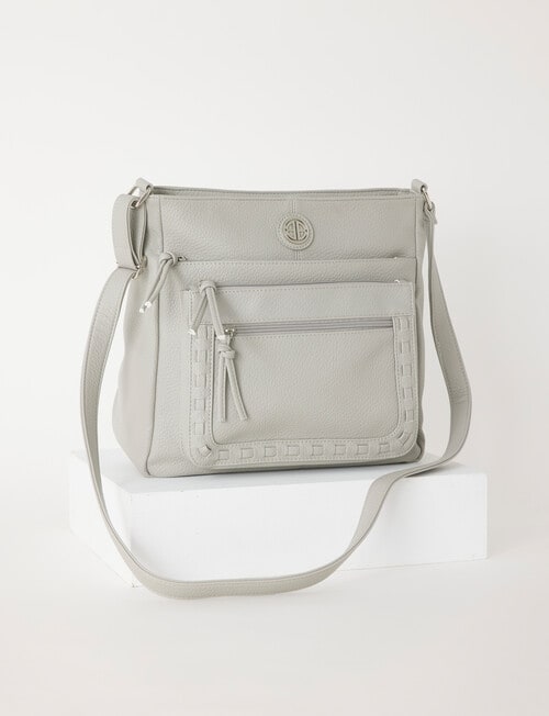 Boston + Bailey Zips Shoulder Bag, Grey product photo