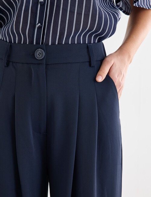 Whistle Fashion Straight Leg Short Length Pant, Midnight product photo View 04 L