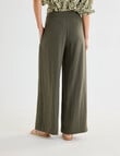 Whistle Basque Waist Wide Leg Crop Pants, Khaki product photo View 02 S