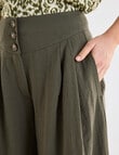 Whistle Basque Waist Wide Leg Crop Pants, Khaki product photo View 04 S