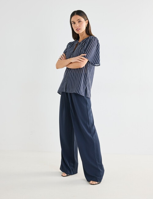 Whistle Fashion Straight Leg Short Length Pant, Midnight product photo View 05 L