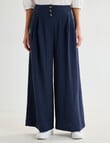 Whistle Basque Waist Wide Leg Crop Pant, Midnight product photo View 03 S