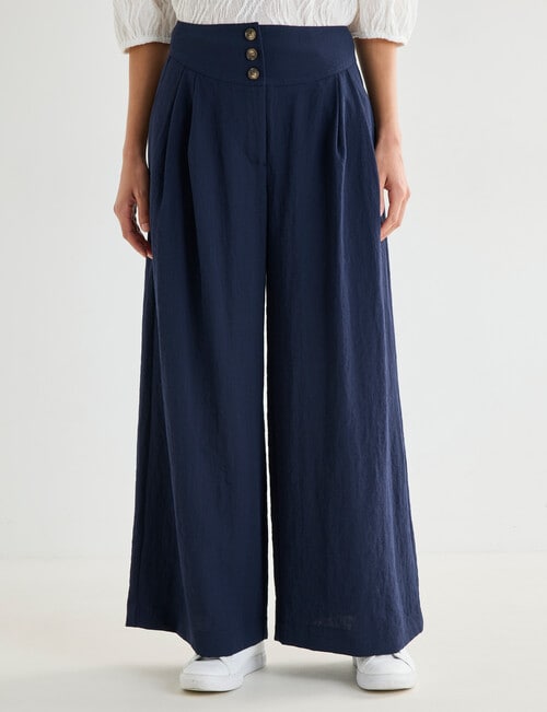 Whistle Basque Waist Wide Leg Crop Pant, Midnight product photo View 03 L