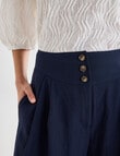 Whistle Basque Waist Wide Leg Crop Pant, Midnight product photo View 04 S