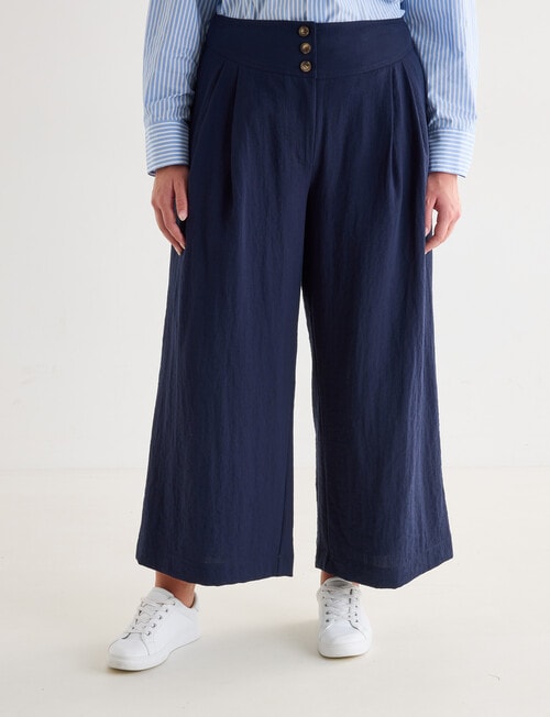 Whistle Basque Waist Wide Leg Crop Pant, Midnight product photo View 12 L