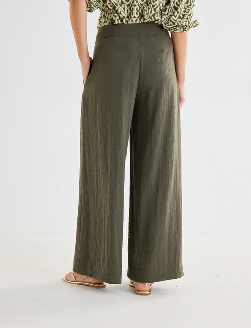 Whistle Basque Waist Wide Leg Crop Pants, Khaki product photo View 02 L