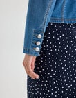 Whistle Denim Crop Jacket, Blue Denim product photo View 06 S
