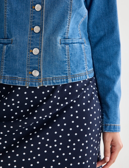 Whistle Denim Crop Jacket, Blue Denim product photo View 08 L