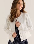 Whistle Denim Crop Jacket, White product photo