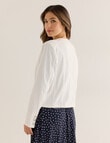 Whistle Denim Crop Jacket, White product photo View 02 S