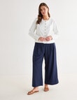 Whistle Denim Crop Jacket, White product photo View 13 S