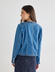 Whistle Denim Crop Jacket, Blue Denim product photo View 02 S