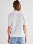 Mineral Mina Short Sleeve Knitwear Shirt, Cream product photo View 02 S