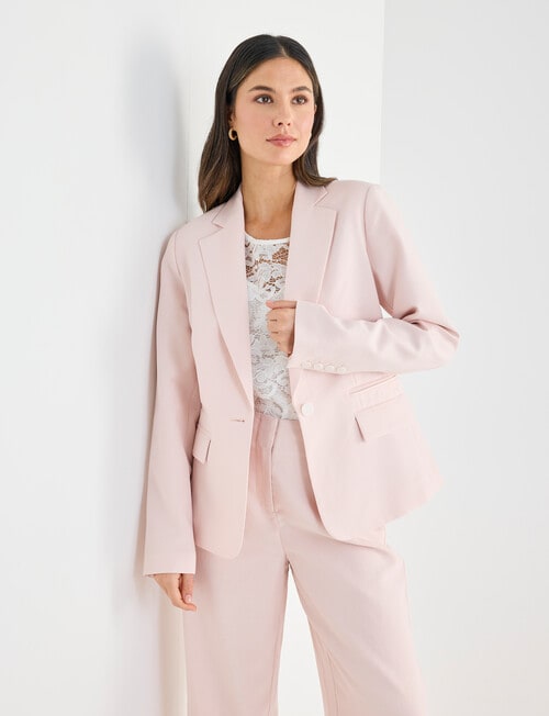 Whistle Single Breasted Blazer, Blush Pink product photo