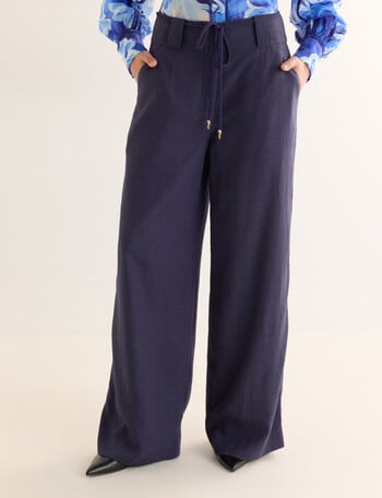 State of play Oriana Linen Blend Pant, Deep Blue product photo