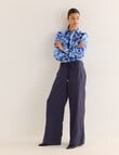 State of play Oriana Linen Blend Pant, Deep Blue product photo View 03 S