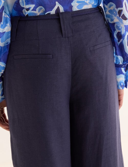 State of play Oriana Linen Blend Pant, Deep Blue product photo View 05 L