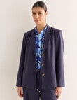 State of play Oriana Linen Blend Blazer, Deep Blue product photo View 04 S