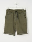 No Issue Rib Waist Short, Khaki product photo