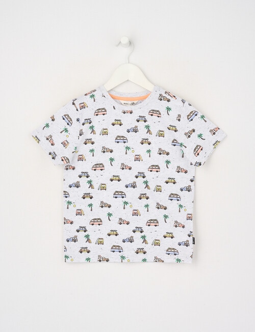 Mac & Ellie All Over Print Surf Van Short Sleeve Tee, Oat product photo