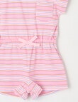 Teeny Weeny Play Time Striped Romper, Pink product photo View 02 S