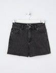Switch Rose High Rise Classic Stretch Denim Shorts, Washed Black product photo