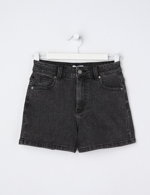Switch Rose High Rise Classic Stretch Denim Shorts, Washed Black product photo