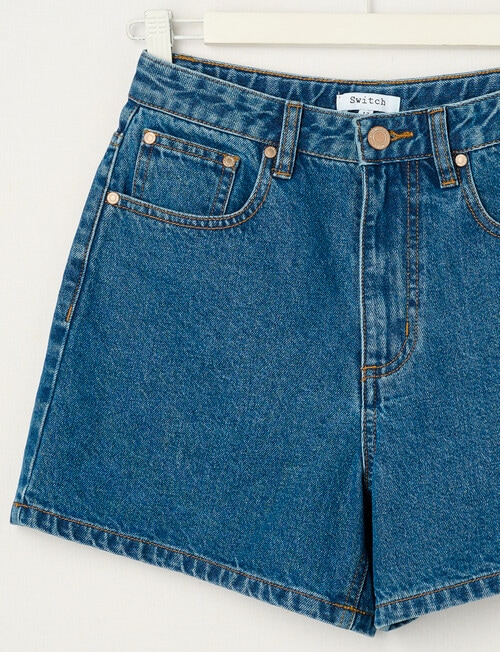 Switch Olivia, Aline Denim High Rise Short, Bondi Blue product photo View 03 L