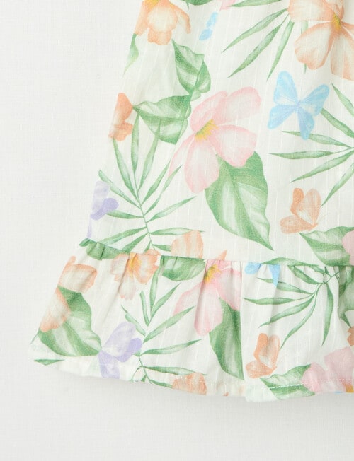 Teeny Weeny Floral Cotton Voile Dress, Pink & Green product photo View 03 L