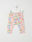 Teeny Weeny Play Time Flower Leggings, Peach product photo
