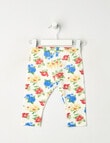 Teeny Weeny Play Time Cornflower Leggings, White product photo