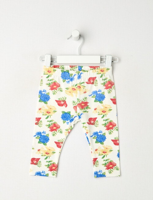 Teeny Weeny Play Time Cornflower Leggings, White product photo