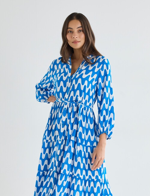 Whistle V-Neck Tiered Dress, Blue Wave product photo