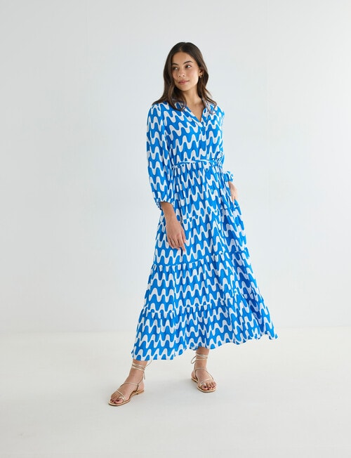 Whistle V-Neck Tiered Dress, Blue Wave product photo View 03 L