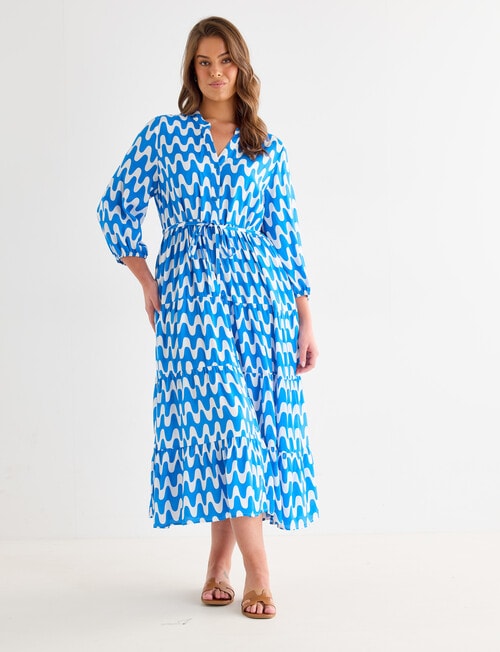 Whistle V-Neck Tiered Dress, Blue Wave product photo View 12 L