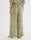 Whistle Tie Waist Printed Culotte Pants, Ikat Print product photo View 02 S