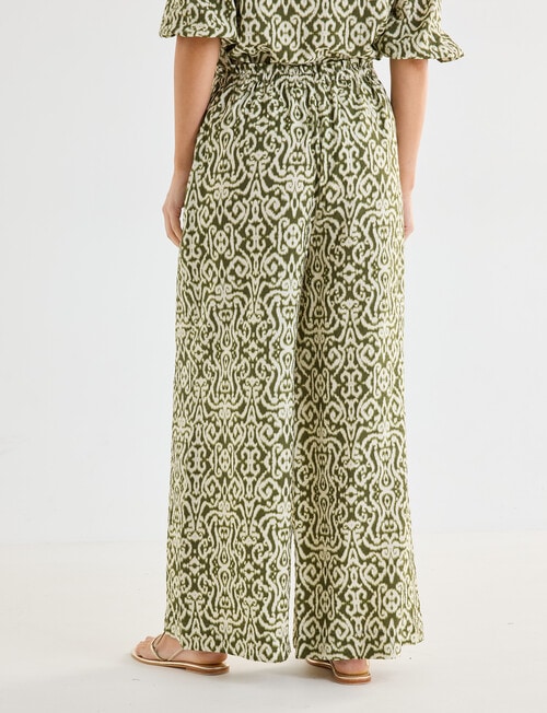 Whistle Tie Waist Printed Culotte Pants, Ikat Print product photo View 02 L