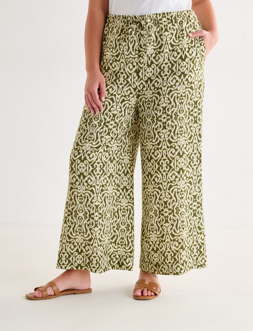 Whistle Tie Waist Printed Culotte Pants, Ikat Print product photo View 12 L