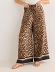 Whistle Tie Waist Printed Culotte Pants, Animal Print product photo